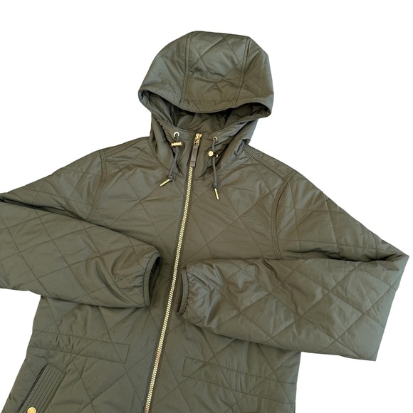 L.L. Bean Jackets & Blazers - L.L.Bean Quilted Coat Hooded Lightweight Olive Green Jacket Women Size S